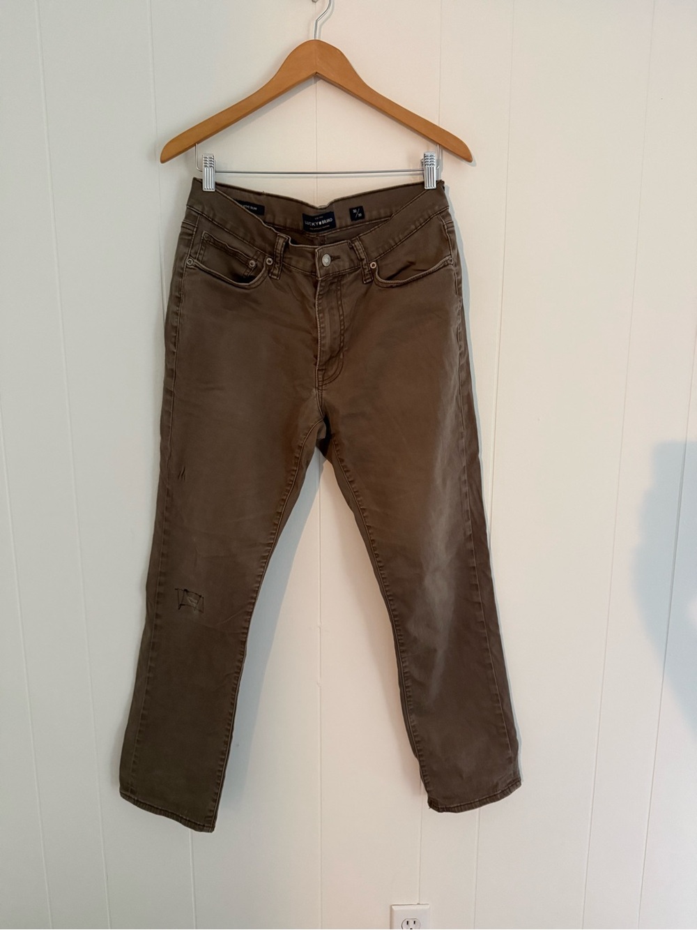 Lucky Brand Olive-Brown Straight Jeans